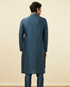 Manyavar Men Steel Blue Sold Kurta Pajama image number 5