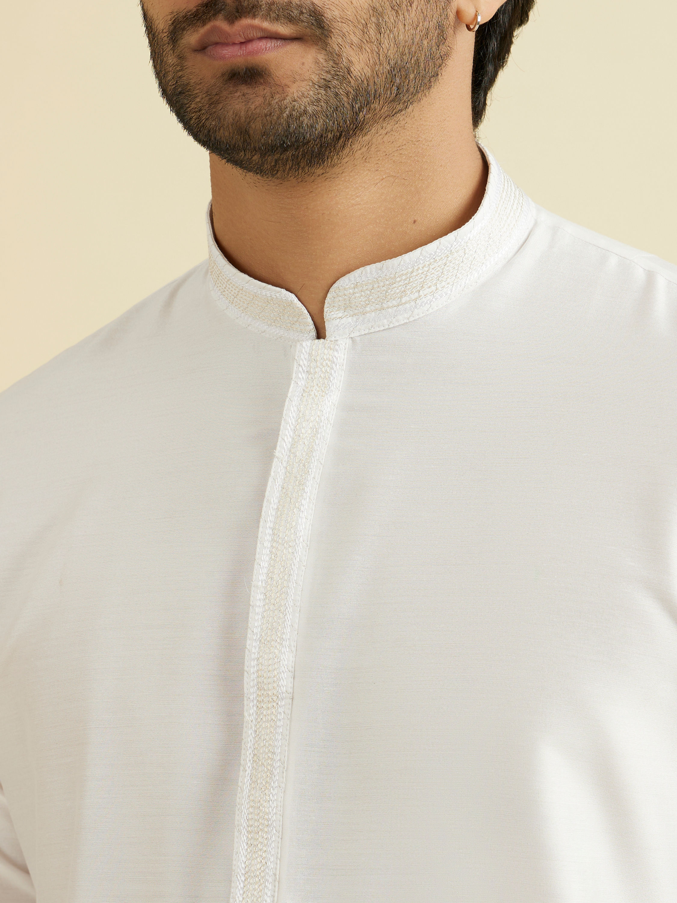 Manyavar Men Elegant White Kurta Pajama