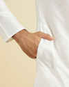 Manyavar Men Elegant White Kurta Pajama