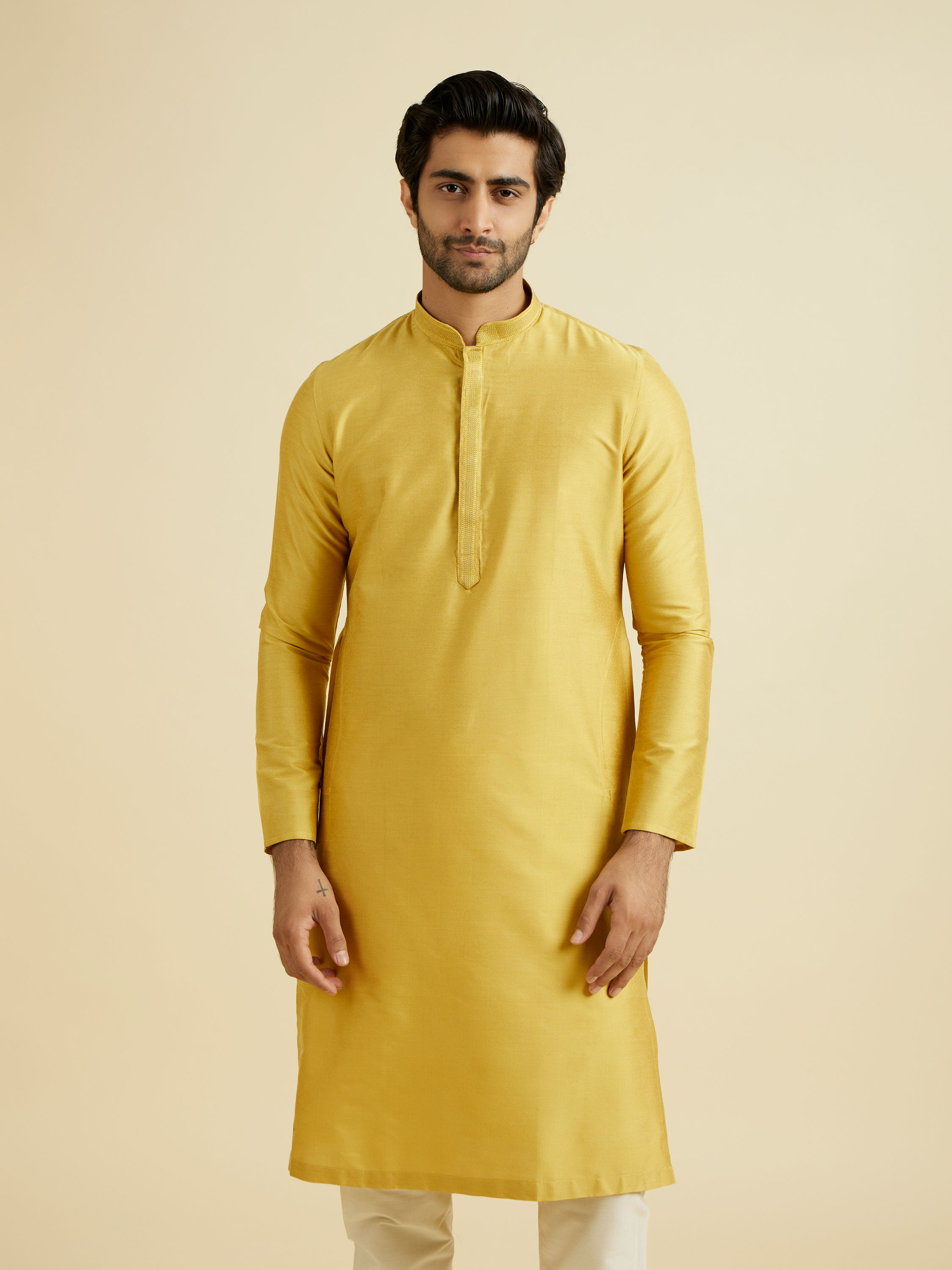 Manyavar Men Sun-kissed Mustard Kurta Pajama