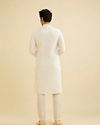 Manyavar Men Pristine White Embroidered Bandhgala Kurta Set