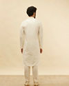 Manyavar Men Off White Plain Kurta Pajama
