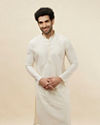 Off White Plain Kurta Pajama image number 0