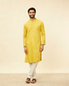 Primrose Yellow Embroidered Bandhgala Kurta Set image number 2