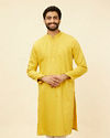 Primrose Yellow Embroidered Bandhgala Kurta Set image number 0