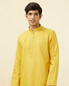 Candlelight Yellow Placket Detailed Kurta Set