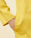 Manyavar Men Candlelight Yellow Placket Detailed Kurta Set