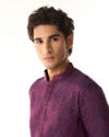 Manyavar Men Purple Floral Jaal Patterned Kurta Set