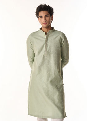Manyavar Men Green Elegance Kurta Pajama