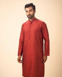 Manyavar Men Rust Bliss Kurta Pajama