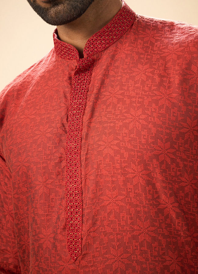 Manyavar Men Rust Bliss Kurta Pajama