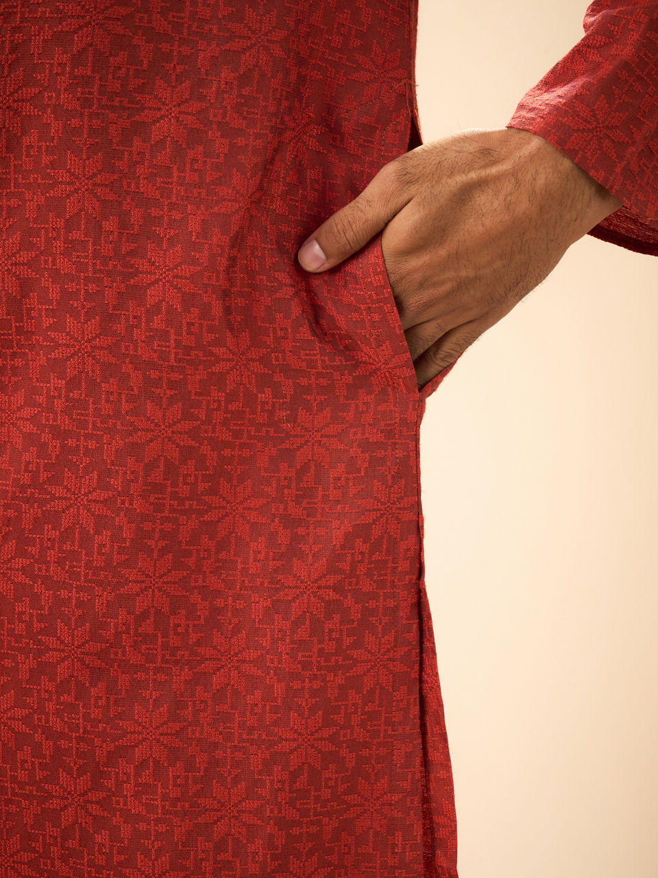 Manyavar Men Rust Bliss Kurta Pajama