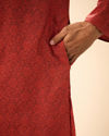 Manyavar Men Rust Bliss Kurta Pajama
