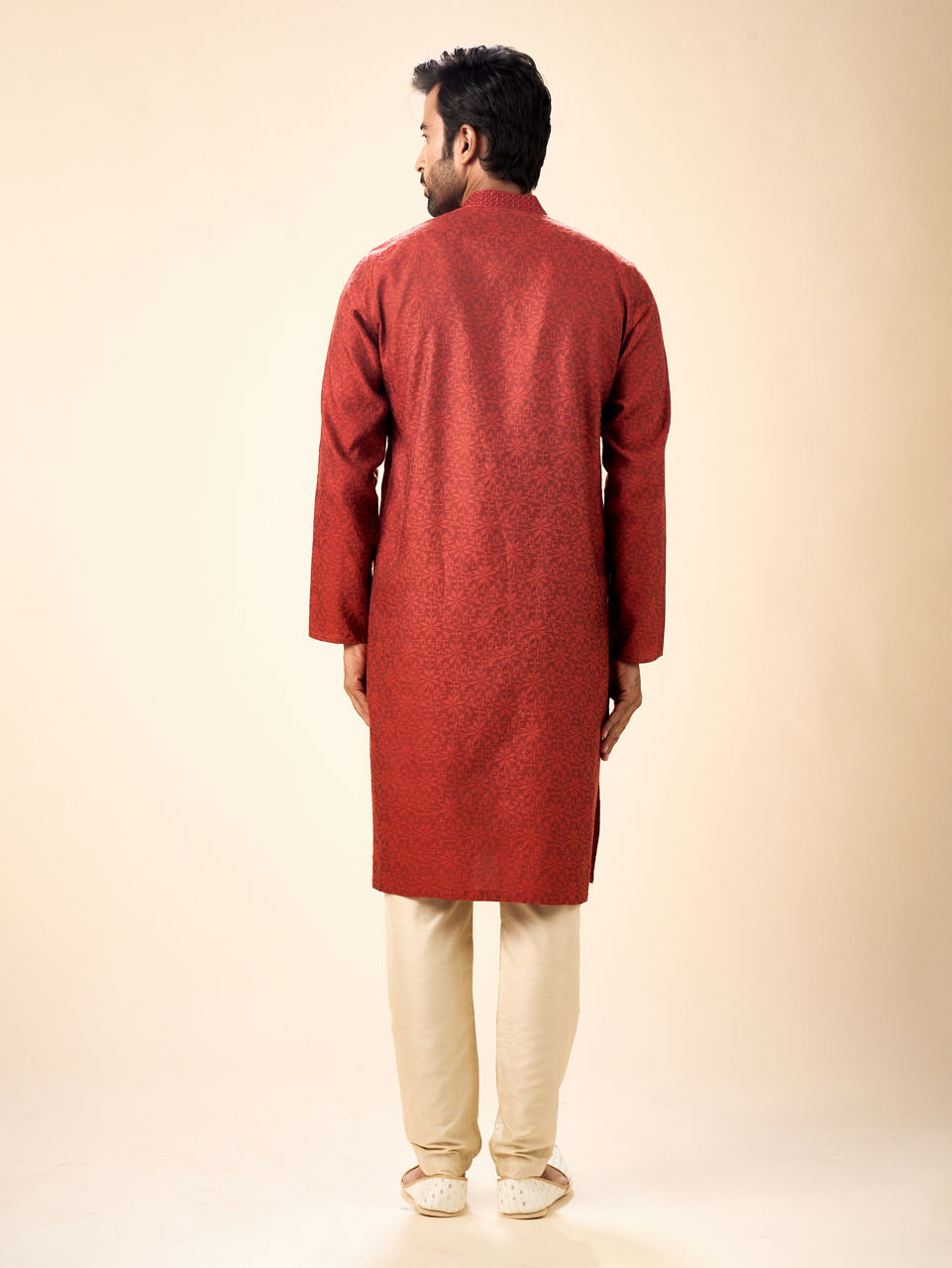 Manyavar Men Rust Bliss Kurta Pajama