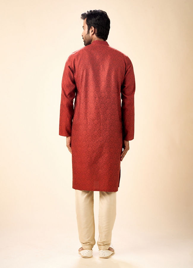 Manyavar Men Rust Bliss Kurta Pajama