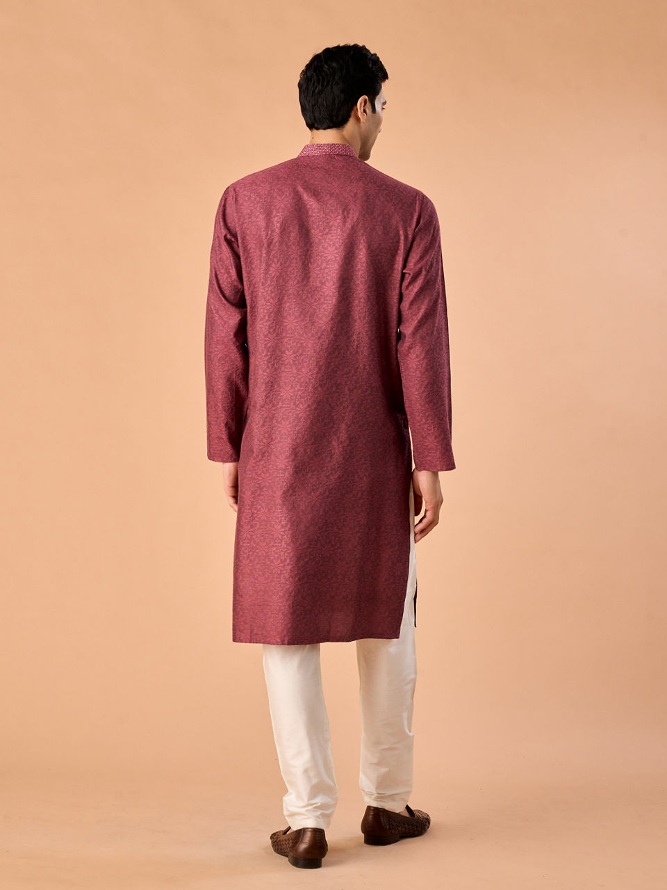Manyavar Men Antique Pink Elegance Kurta Pajama