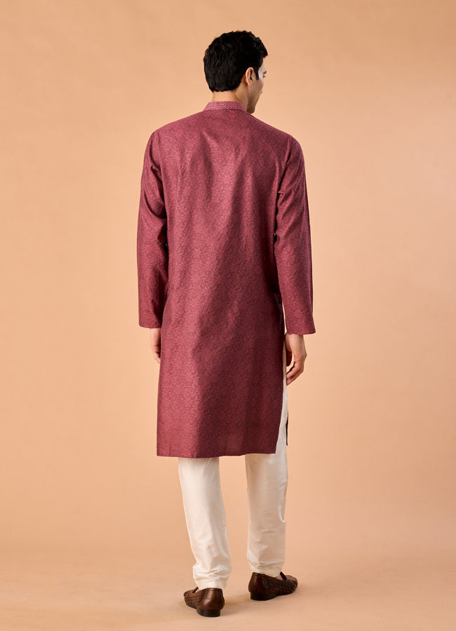 Manyavar Men Antique Pink Elegance Kurta Pajama