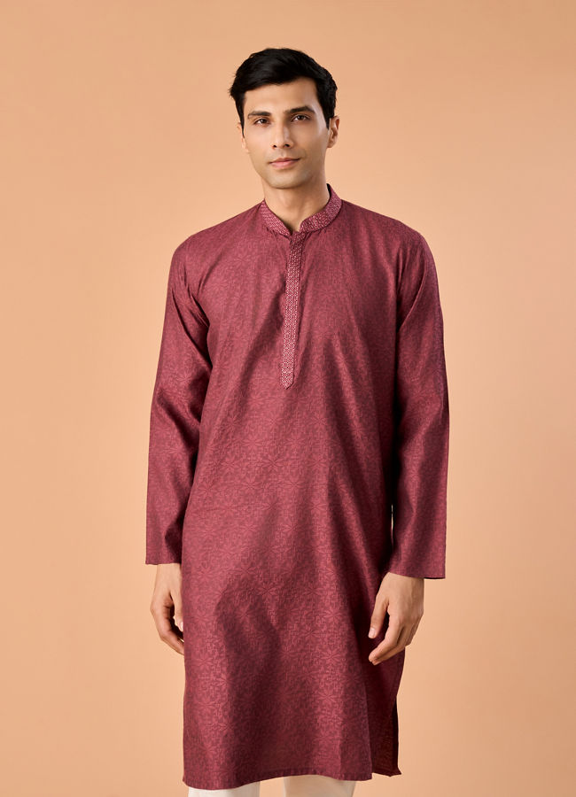 Manyavar Men Antique Pink Elegance Kurta Pajama