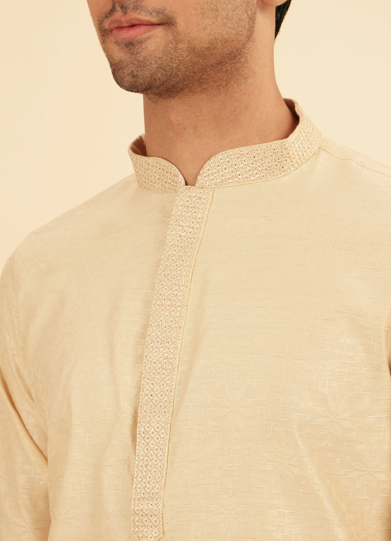 Manyavar Men Beige Elegance Kurta Pajama