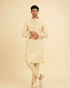 Manyavar Men Beige Elegance Kurta Pajama