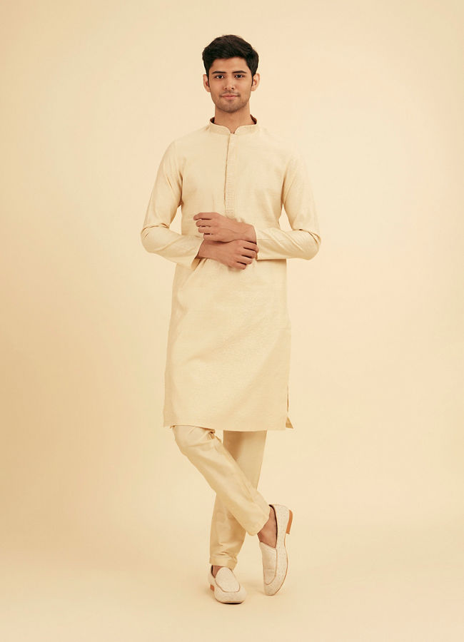 Manyavar Men Beige Elegance Kurta Pajama