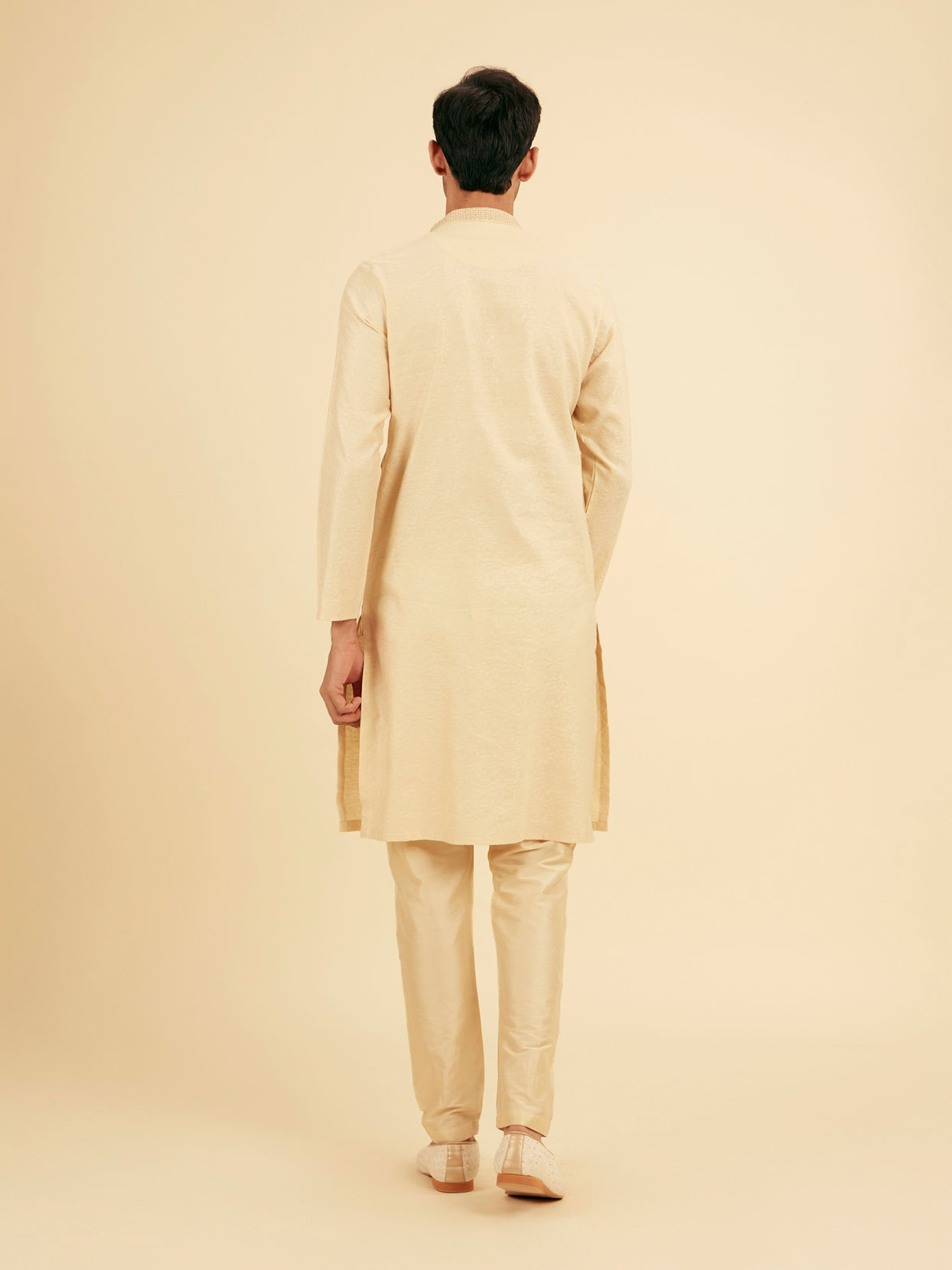 Manyavar Men Beige Elegance Kurta Pajama