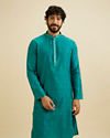 Manyavar Men Teal Green Festivity Kurta Pajama image number 0