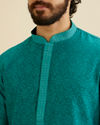 Manyavar Men Teal Green Festivity Kurta Pajama image number 1