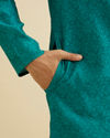 Manyavar Men Teal Green Floral Jaal Patterned Kurta Set