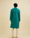 Manyavar Men Teal Green Floral Jaal Patterned Kurta Set