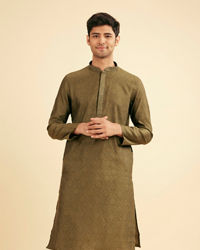 Manyavar Men Olive Green Festive Kurta Pajama