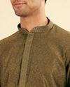 Manyavar Men Olive Green Festive Kurta Pajama