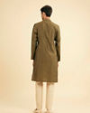 Manyavar Men Olive Green Festive Kurta Pajama