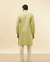 Manyavar Men Apple Green Speck Patterned Kurta Set