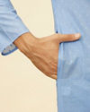 Manyavar Men Blissful Blue Buta Patterned Kurta Set