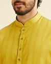 Manyavar Men Mehndi Green Self Patterned Kurta Set image number 1