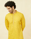 Sunrise Orange Floral Spot Patterned Kurta Set
