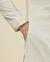 Manyavar Men Jasmine White Chikankari Embroidered Kurta Set