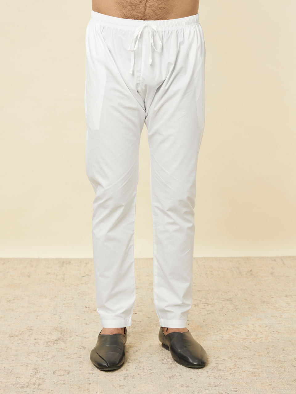 Manyavar Men Pristine White Chikankari Kurta Set