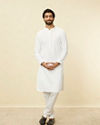 Manyavar Men Pristine White Chikankari Kurta Set