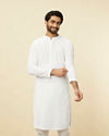 Pristine White Chikankari Kurta Set image number 0