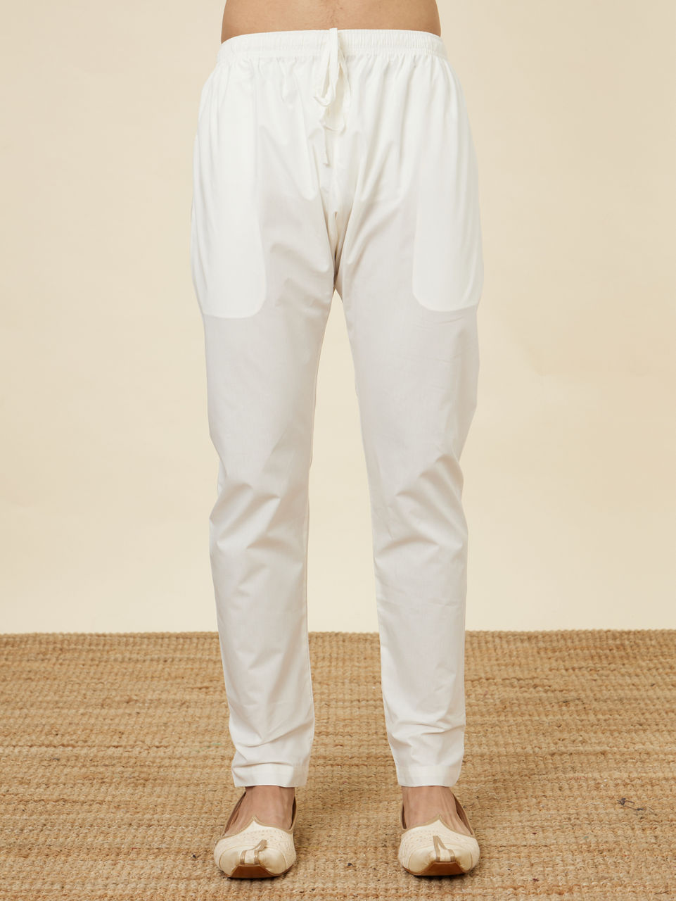 Manyavar Men Jamun Purple Jaal Patterned Chikankari Kurta Set