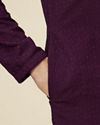 Manyavar Men Jamun Purple Jaal Patterned Chikankari Kurta Set