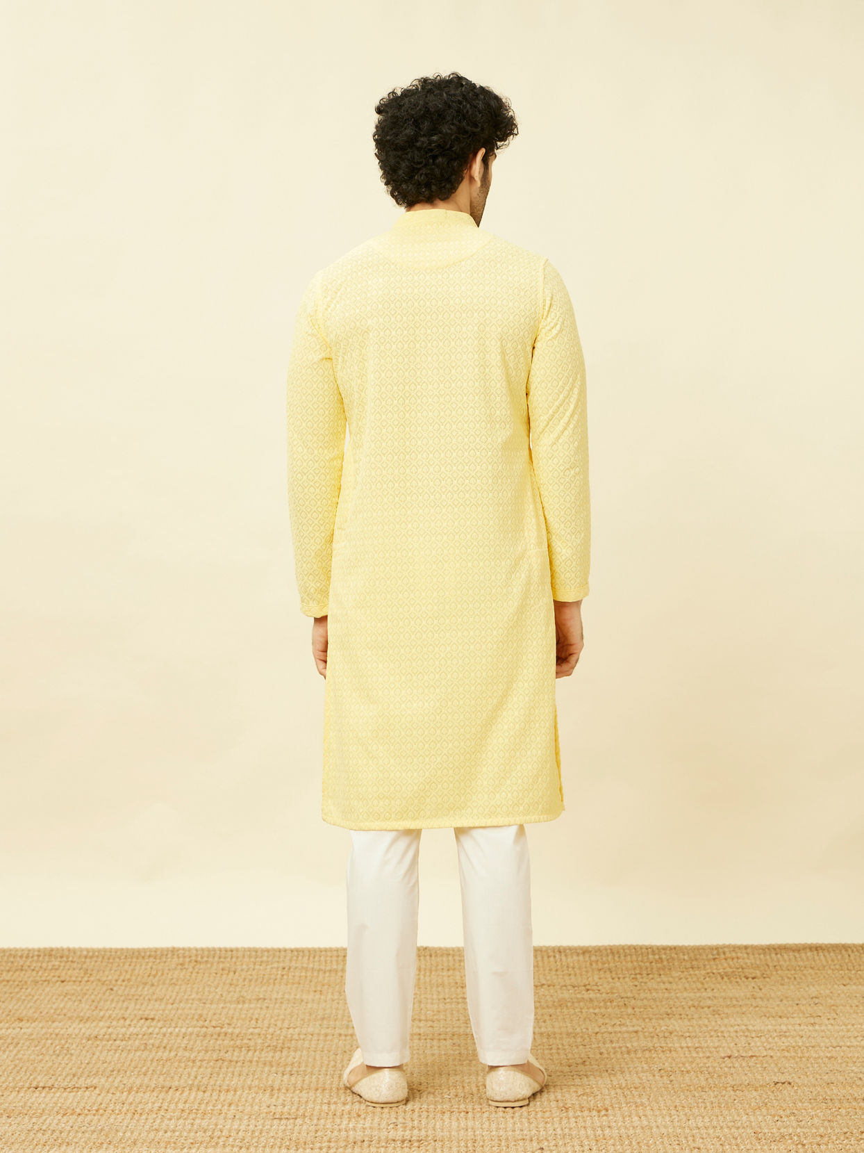 Lemon Drop Yellow Chikankari Embroidered Kurta Set image number 5