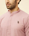Manyavar Men Amaranth Pink Chikankari Jaal Patterned Kurta Set