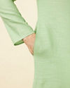 Manyavar Men Mint Green Diamond Printed Kurta Set