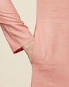 Manyavar Men Burnt Pink Self Patterned Kurta Set