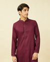 Muave Wine Vertical Striped Kurta Set
