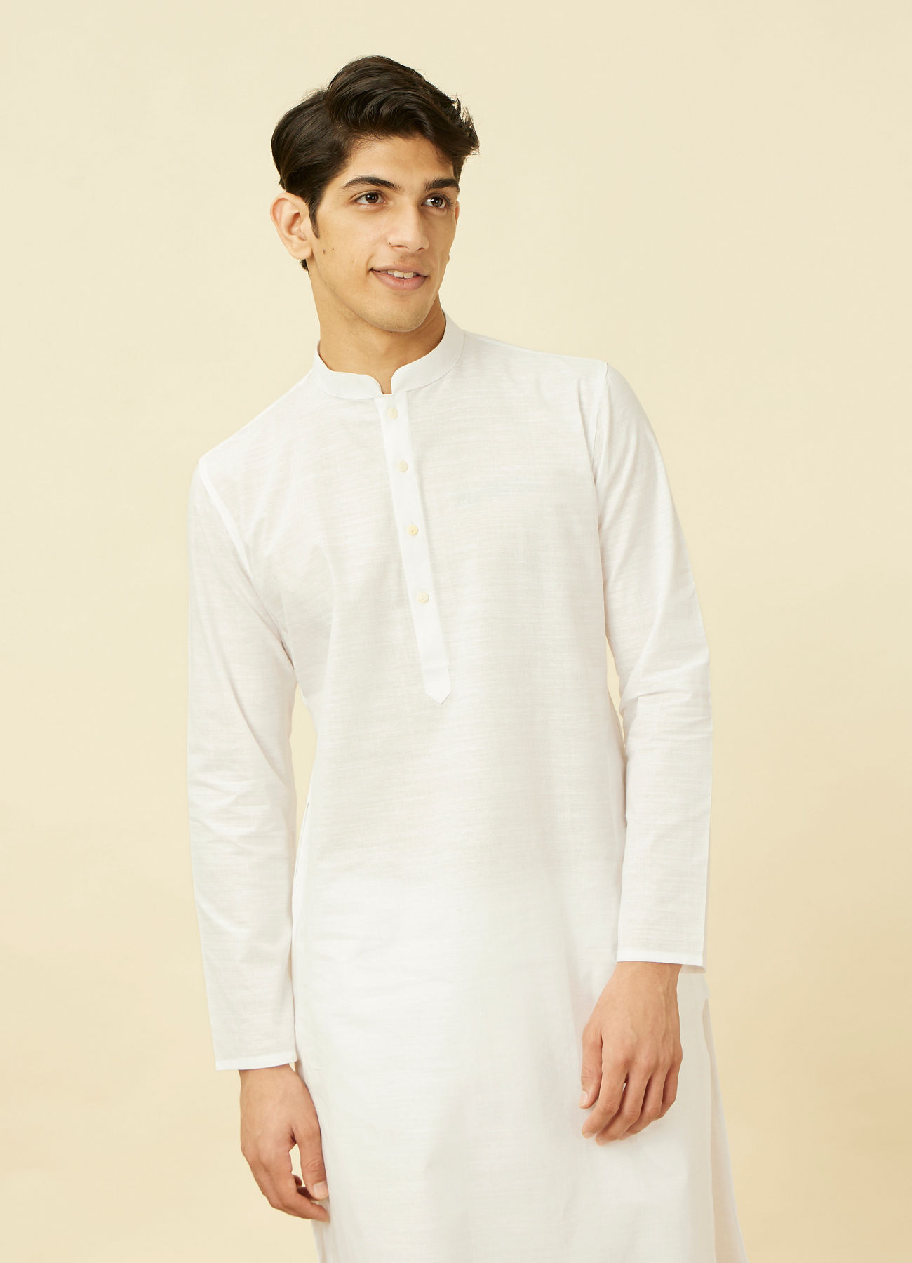 Manyavar Men Light Cream Kurta Set