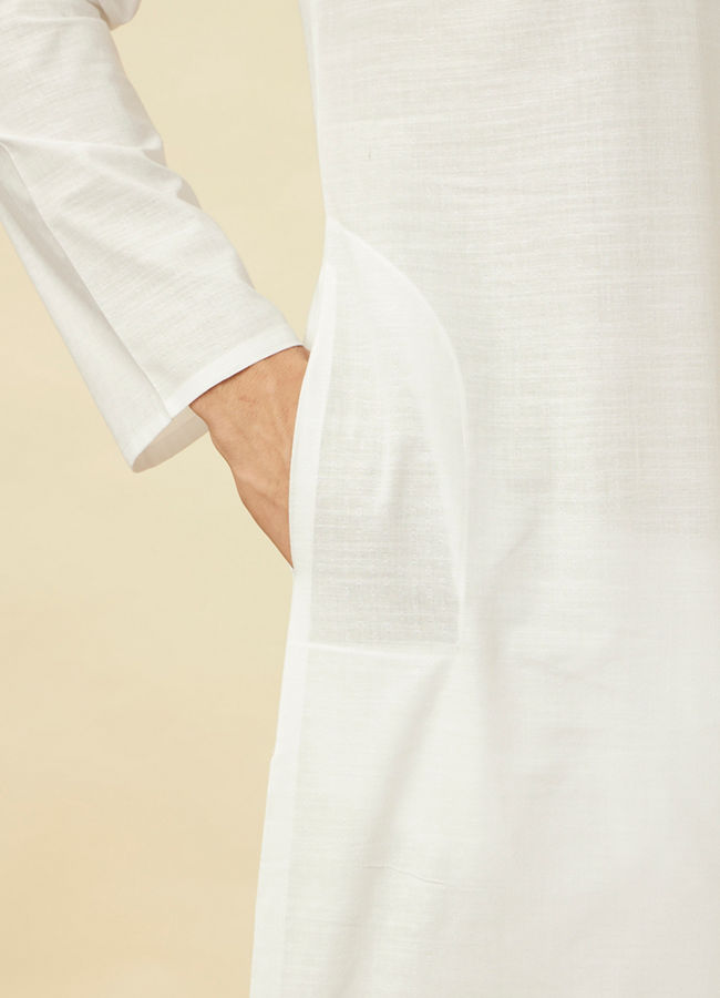 Manyavar Men Light Cream Kurta Set